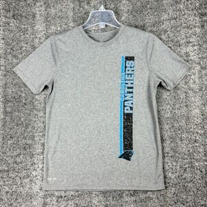 NFL Carolina Panthers Women L Gray Dri Tek Performance Graphic T-Shirt Polyester